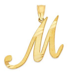 14k Real Solid Gold Personalized Initial Pendant - Letter Jewelry Necklace Gifts